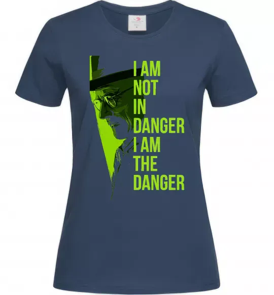 Жіноча футболка I am not in danger Темно-синій фото