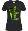 Жіноча футболка I am not in danger Чорний фото