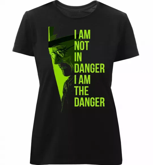 Женская премиум футболка I am not in danger Черный фото