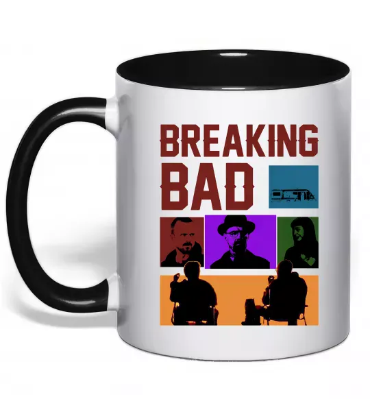Чашка с цветной ручкой Breaking Bad Пуститися берега Черный фото