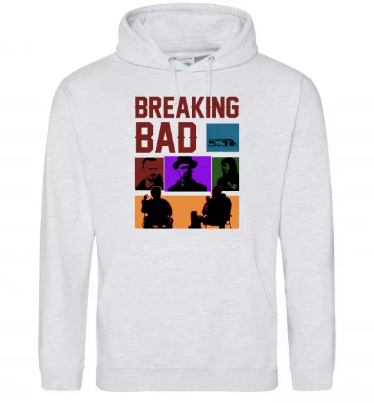 Чоловіча толстовка (худі) Breaking Bad Пуститися берега Сірий меланж фото