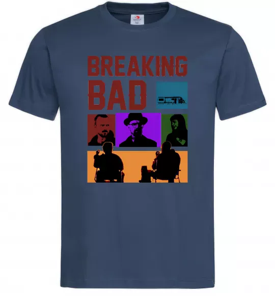 Мужская футболка Breaking Bad Пуститися берега Темно-синий фото