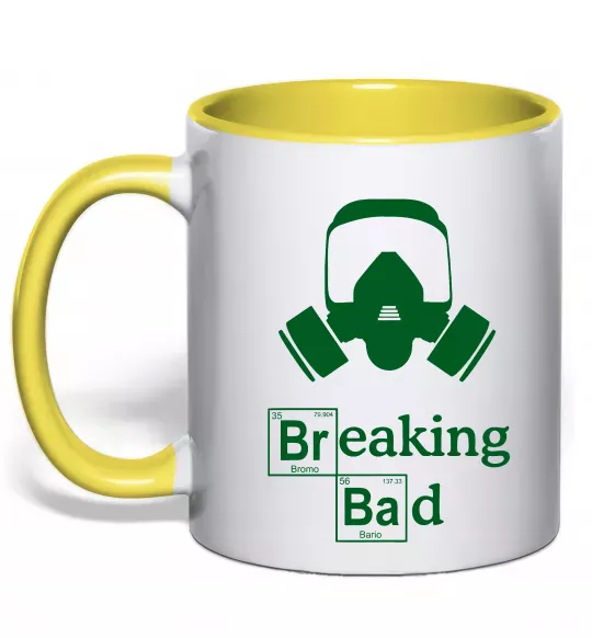 Чашка с цветной ручкой Breaking Bad маска Солнечно желтый фото