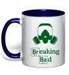 Чашка с цветной ручкой Breaking Bad маска Глубокий темно-синий фото