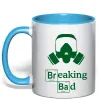 Чашка с цветной ручкой Breaking Bad маска Голубой фото