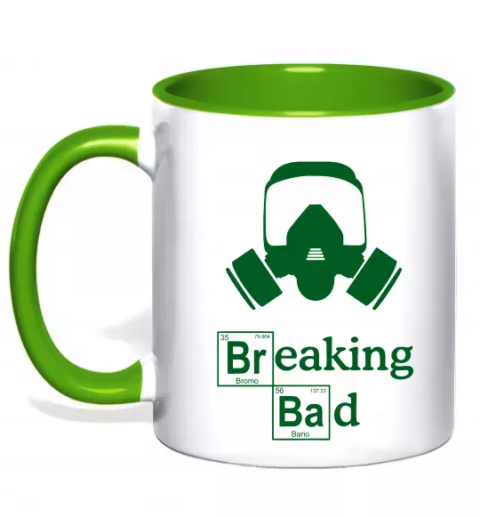 Чашка с цветной ручкой Breaking Bad маска Зеленый фото