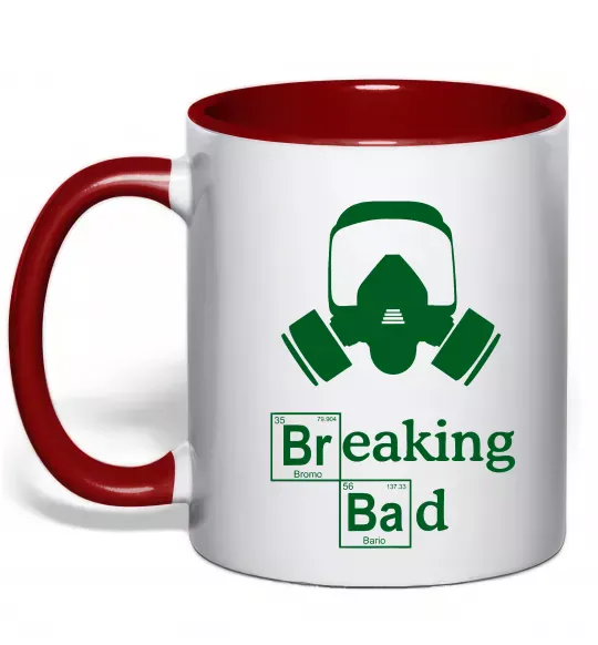 Чашка с цветной ручкой Breaking Bad маска Красный фото