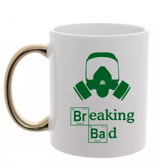 Чашка с цветной ручкой Breaking Bad маска Золото фото