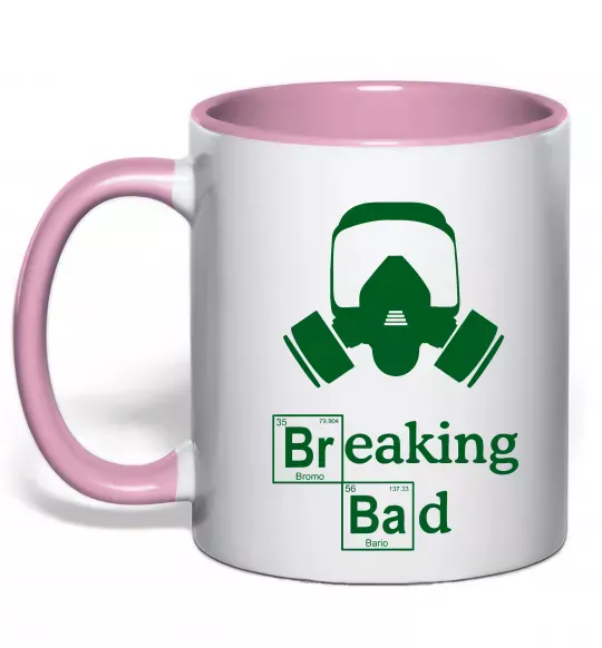 Чашка с цветной ручкой Breaking Bad маска Нежно розовый фото