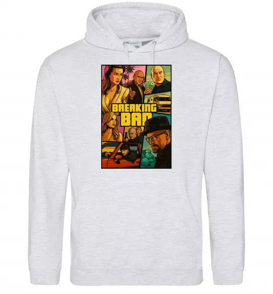 Чоловіча толстовка (худі) Breaking bad GTA Сірий меланж фото