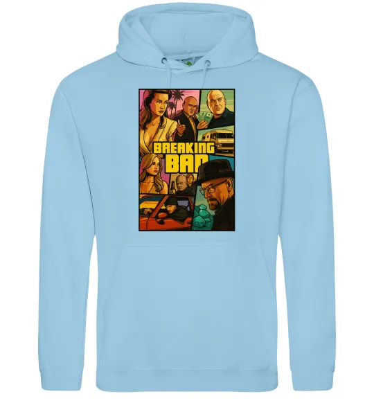 Мужская толстовка (худи) Breaking bad GTA Голубой фото