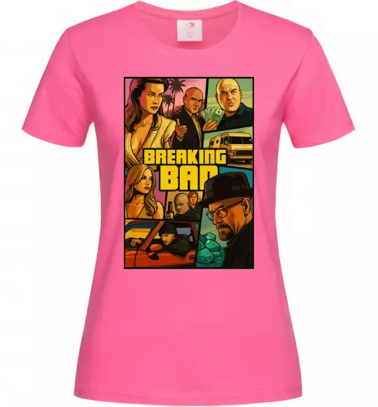 Жіноча футболка Breaking bad GTA Яскраво-рожевий фото