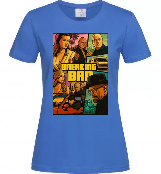 Жіноча футболка Breaking bad GTA Яскраво-синій фото