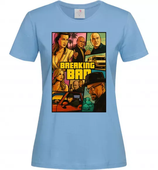Жіноча футболка Breaking bad GTA Блакитний фото