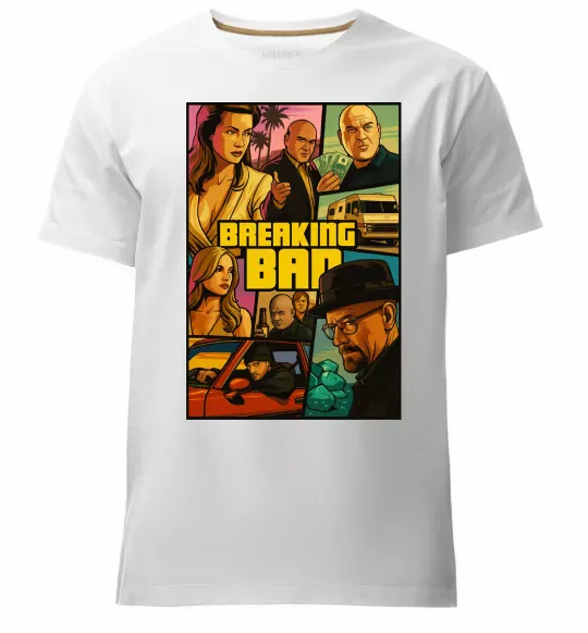 Мужская премиум футболка Breaking bad GTA Белый фото