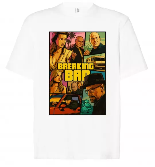 Футболка Оверсайз Breaking bad GTA Білий фото