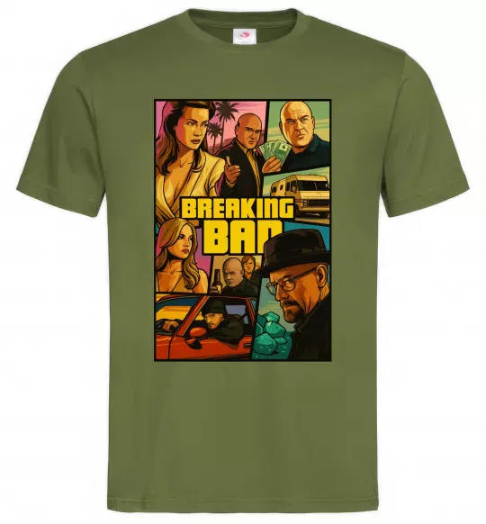 Мужская футболка Breaking bad GTA Оливковый фото