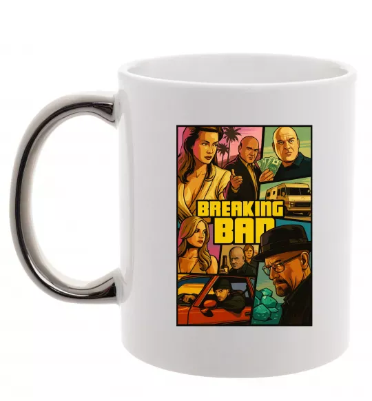 Чашка с цветной ручкой Breaking bad GTA Серебро фото