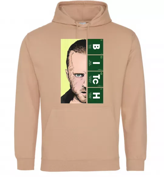 Женская толстовка (худи) BITCh Песочный фото