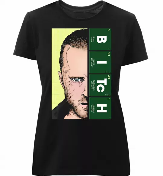 Женская премиум футболка BITCh Черный фото