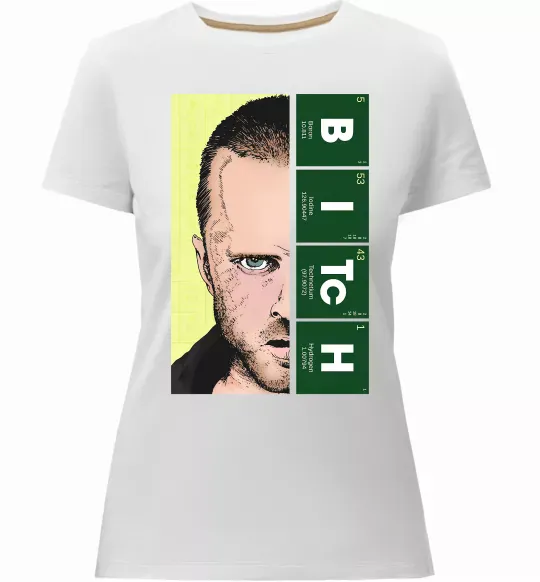 Женская премиум футболка BITCh Белый фото