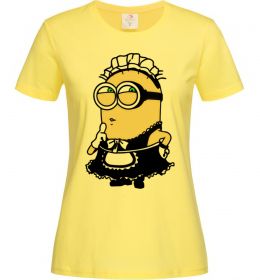 Женская футболка Міньйон покоївка, колір - лимонний, розмір - М