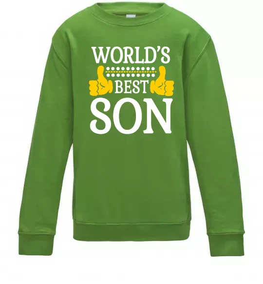 Дитячий світшот World`s best son Лаймовий фото