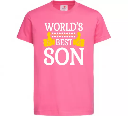 Дитяча футболка World`s best son Яскраво-рожевий фото