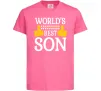 Дитяча футболка World`s best son Яскраво-рожевий фото