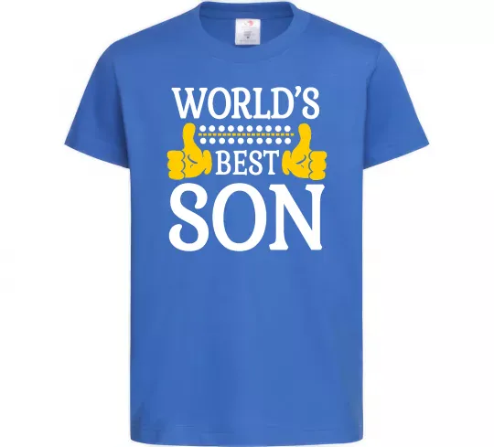 Дитяча футболка World`s best son Яскраво-синій фото
