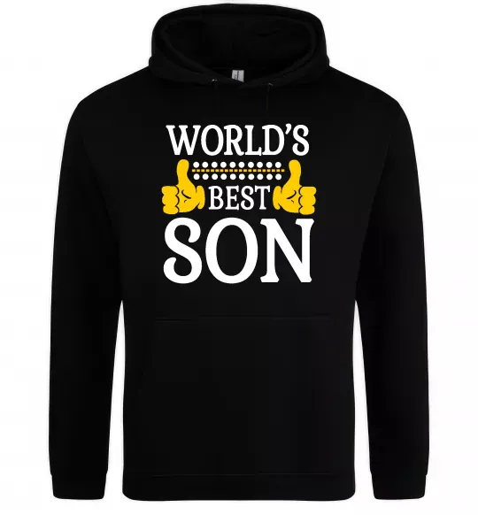 Чоловіча толстовка (худі) World`s best son Чорний фото