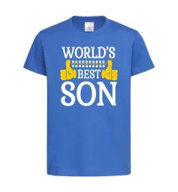 Дитяча футболка World`s best son Яскраво-синій фото
