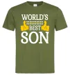 Мужская футболка World`s best son Оливковый Мужская футболка World`s best son Оливковый фото