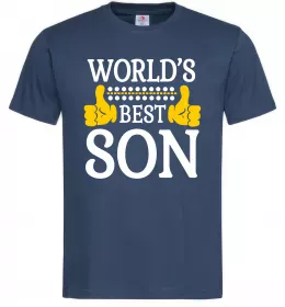Мужская футболка World`s best son Темно-синий фото