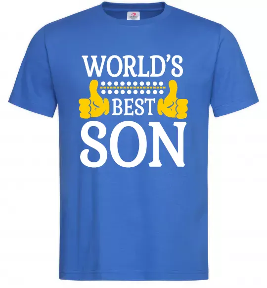 Мужская футболка World`s best son Ярко-синий фото