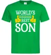 Мужская футболка World`s best son Зеленый Мужская футболка World`s best son Зеленый фото