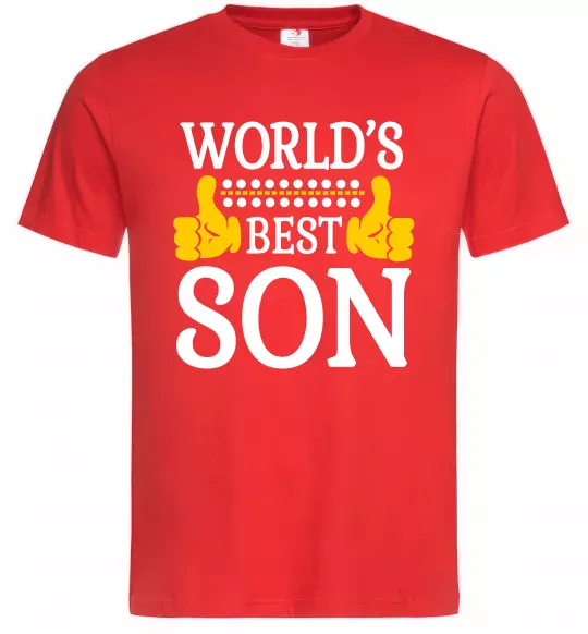 Мужская футболка World`s best son Красный фото