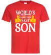 Мужская футболка World`s best son Красный Мужская футболка World`s best son Красный фото