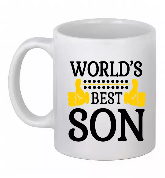 Чашка керамическая World`s best son Белый фото