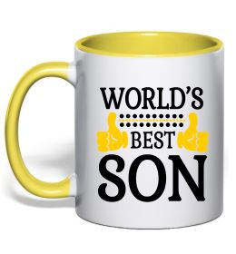 Чашка с цветной ручкой World`s best son