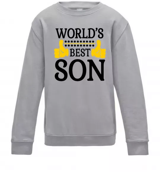 Дитячий світшот World`s best son Сірий меланж фото