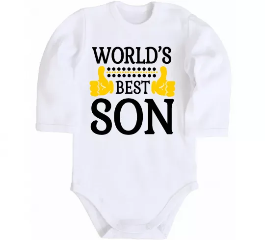 Детский боди World`s best son Белый фото