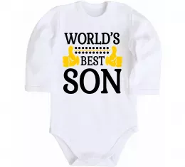 Детский боди World`s best son Белый фото