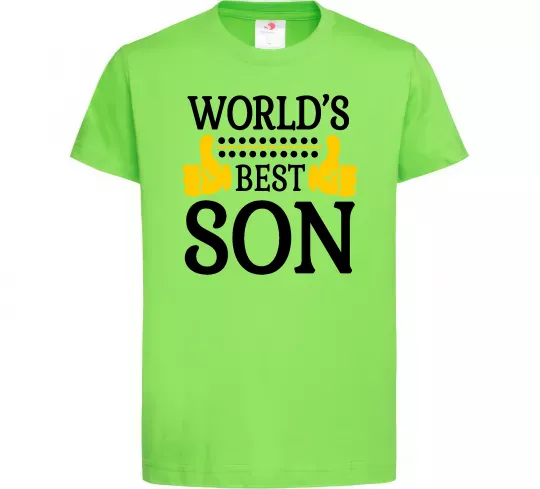 Дитяча футболка World`s best son Лаймовий фото