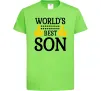 Дитяча футболка World`s best son Лаймовий фото