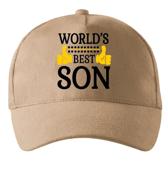Кепка World`s best son Песочный фото