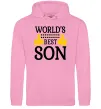 Мужская толстовка (худи) World`s best son Розовый фото