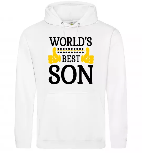 Чоловіча толстовка (худі) World`s best son Білий фото