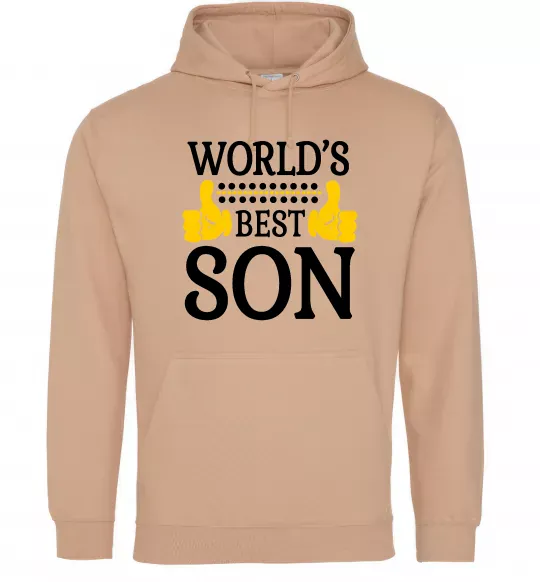 Чоловіча толстовка (худі) World`s best son Пісочний фото