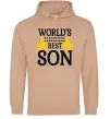 Чоловіча толстовка (худі) World`s best son Пісочний фото